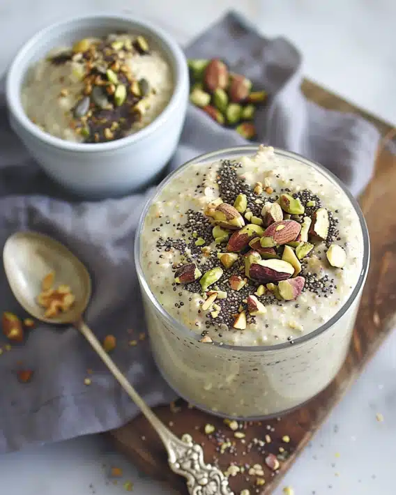 Pistachio Butter Overnight Oats: Creamy, Crunchy, Protein-Packed